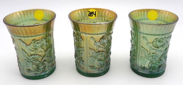 IMPERIAL LUSTER ROSE TUMBLERS (SET OF 3)