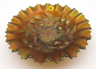 STRAWBERRY NORTHWOOD RUFFLED BOWL