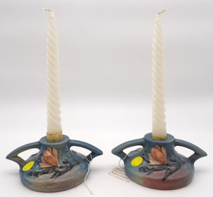 ROSEVILLE ‘MAGNOLIA’ CANDLE HOLDER PAIR