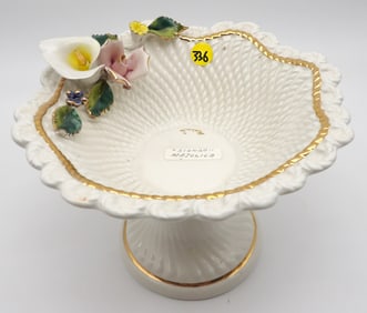MAJOLICA CERAMIC PEDESTAL BOWL
