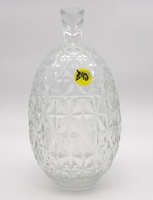 CRYSTAL CUT GLASS PINEAPPLE CANDY DISH / JAR