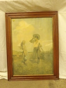 “MOWING” BY N.C. WYETH FRAMED PRINT