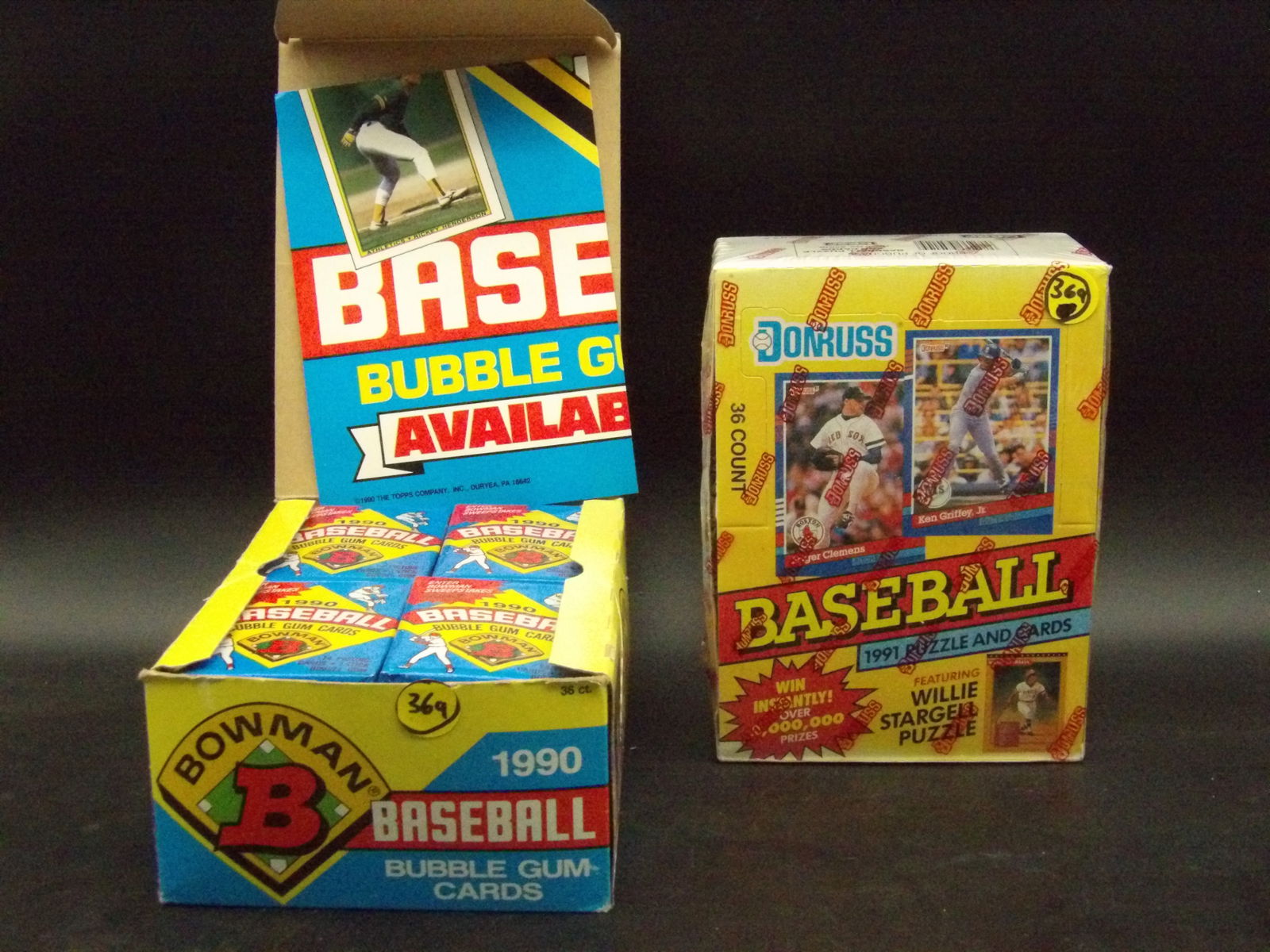 BOWMAN BASEBALL CARDS WAX BOX & 1991 DONRUSS SEALED WAX BOX (1 of 3)