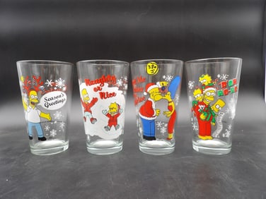 SIMPSONS CHRISTMAS PINT GLASSES (4)