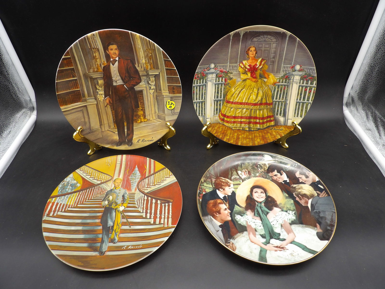 GONE WITH THE WIND COLLECTOR’S PLATES: This collection of lovely Gone With The Wind collector’s plates includes striking art by Kursar and Rogers, and are made by Knowles and WJ George.