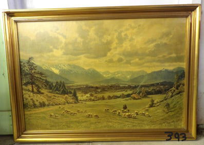 FRAMED SHEEP PRINT ON CANVAS – NO SHIPPING