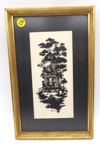 FRAMED BJORN WINBLAD SILHOUTTE LITHOGRAPH