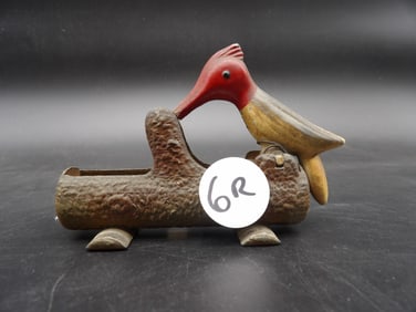 Cast Iron Woodpecker Toothpick Holder