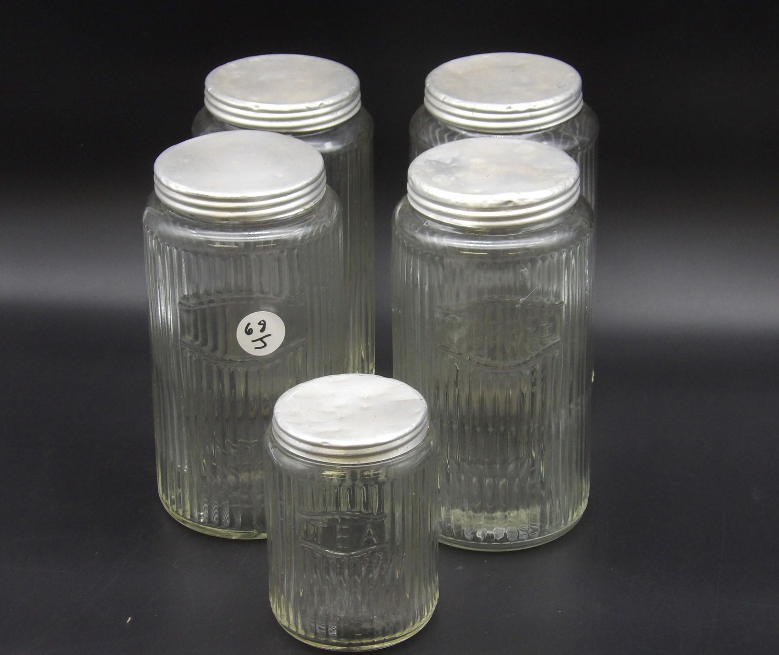 Hoosier Cabinet Glass Jars (5) (1 of 5)