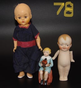 Vintage Dolls (3) - Bisque and Hard Rubber