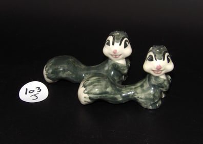 Vintage Ceramic Skunk Salt & Pepper Shakers