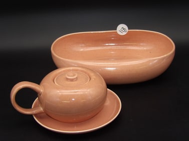Russel Wright Sugar Bowl, Plate, Serving Bowl