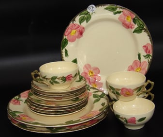 Franciscan Handcrafted Saucers, Plates, Cups (15 pcs)