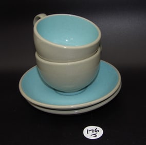 Harkerware Coffee Cups & Saucers (4 pc)