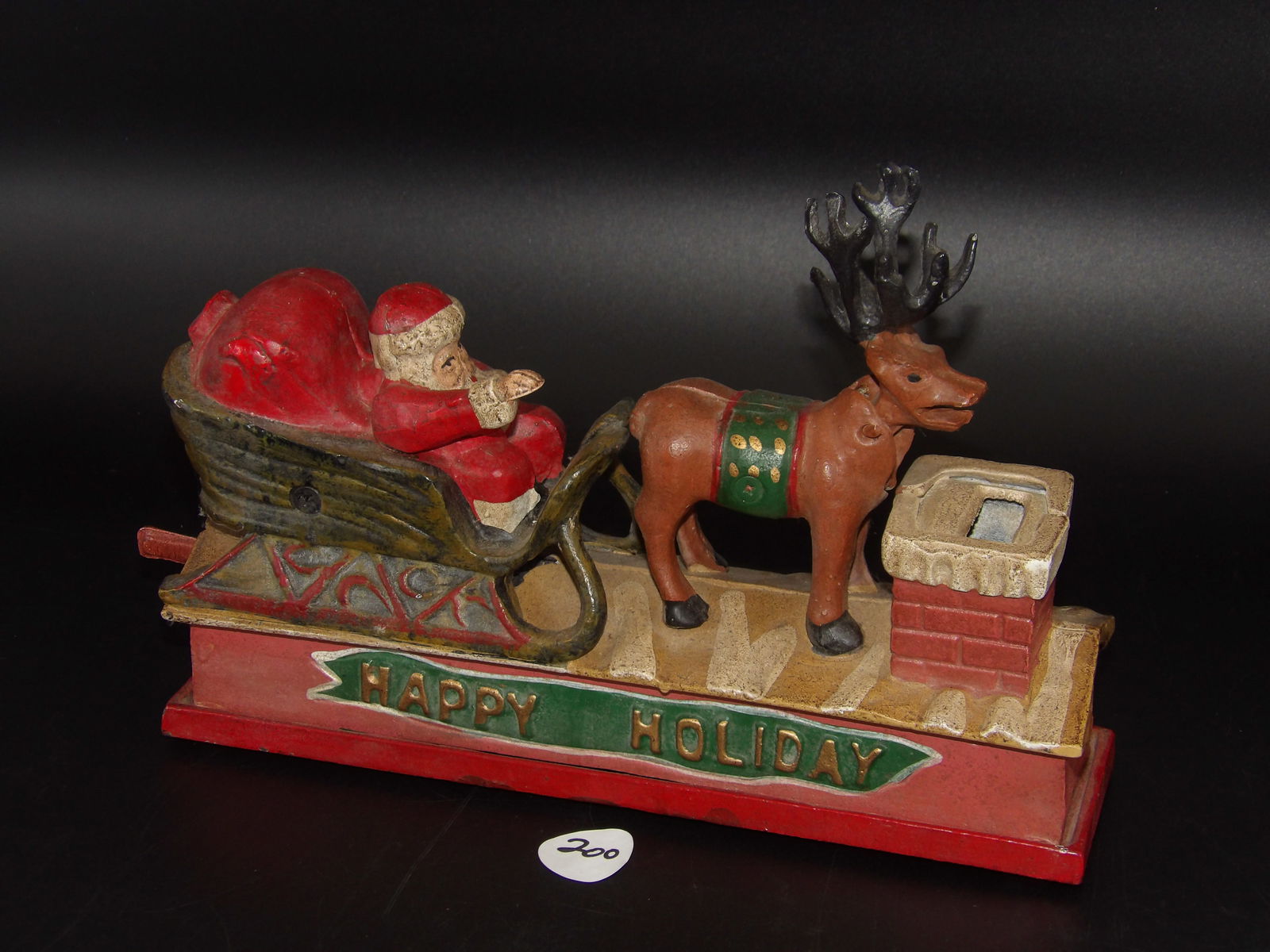 Happy Holidays Repro Santa Cast Iron Bank (1 of 1)