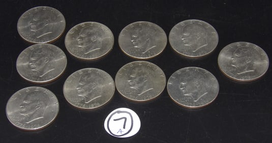 Eisenhower Bicentennial Dollar Coins (10)