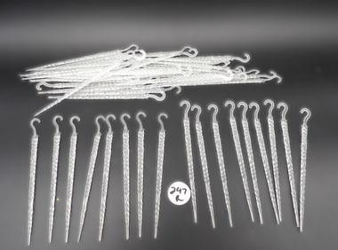 Vintage Glow-In-The Dark Plastic Icicle Christmas Ornaments (approx 100)