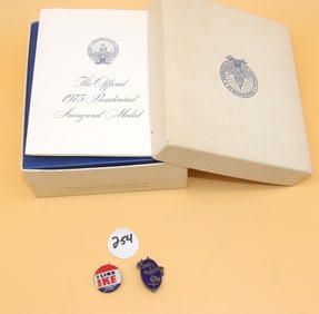 Presidential Inaugural Bronze Medal, Eisenhower Pin, Infantry Pin