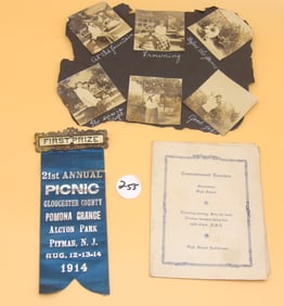 A Nurse Now & Posed Shots Photos, Swedesboro High School 1932 Commencement Program, and 1st Prize