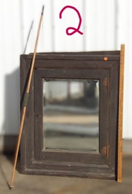 Antique Medicine Cabinet w/ Mirror & Wooden Bow