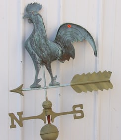 Antique Tin Rooster Weather Vane