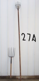 Antique Fruit Picker & Pitchfork