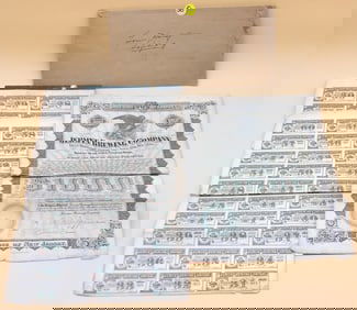 Jermyn Brewing Company Bond Coupons and Certificate