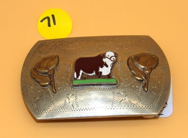 Justin German Silver Belt Buckle