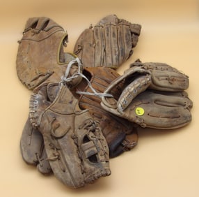 5 Vintage Baseball Gloves