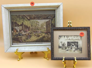 "Holidays In The Country" and "Possum Stew" Framed Art