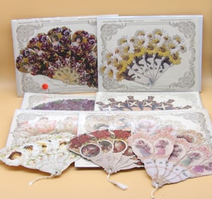 Victorian Style Paper Hand Fans (16)