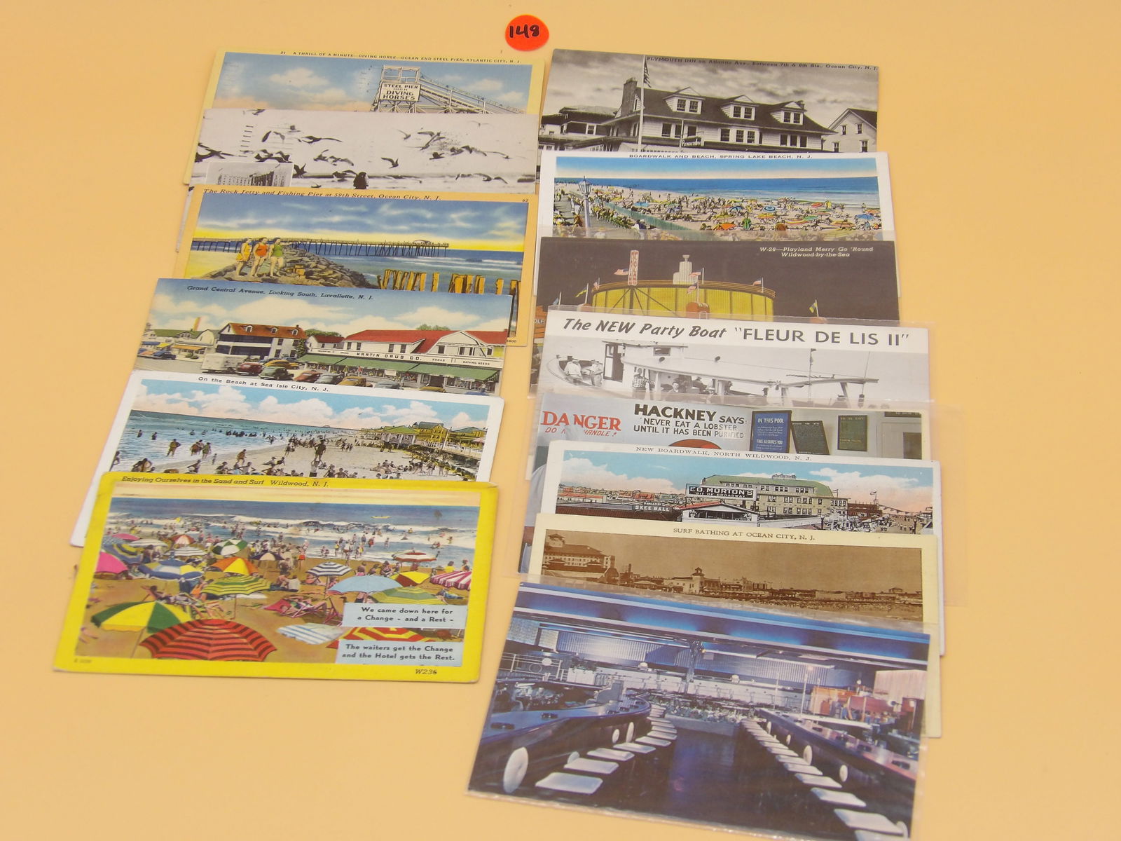 Vintage Jersey Shore Postcards - Steel Pier Diving Horse and more (15 pcs): This lot of 15 vintage Jersey Shore postcards includes classic images of the Steel Pier Diving Horse show, Atlantic City, Wildwood, Spring Lake Beach, Ocean City, Sea Isle City, Lavallette.