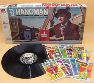 Vincent Price Hang Man Game, Monster Insult Postcards (12), and 'Sounds To Make You Shiver' Vinyl
