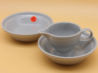 Fiesta Deep Dish Pie Baker Dishes (2) and Ring Handled Creamer