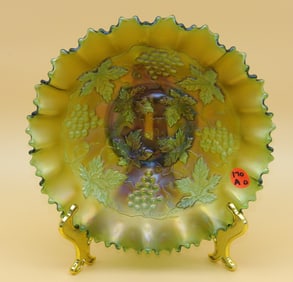 Fenton Grape & Cable Ruffled Bowl