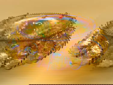 Indiana Glass Princess Punch Set - Iridescent Gold