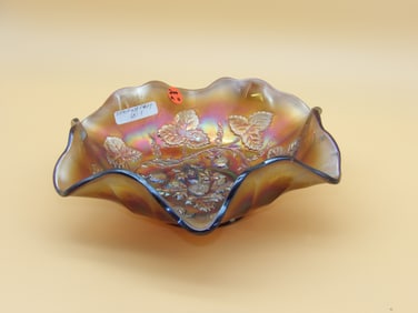 Fenton Strawberry Ruffled Bowl