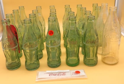 Vintage Coca-Cola Bottles (24) and Plastic Book Mark