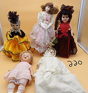 Doll Lot (11) - Plastic / Porcelain: This 11 pc doll lot includes different styles, including - Knowle's 'Yolanda's Picture Perfect Babies', Lizzie High, international style, granny, rag clown, and more.