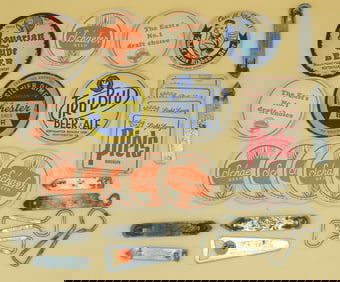 Vintage Bottle / Can Openers (11) & Beer Coasters (22)