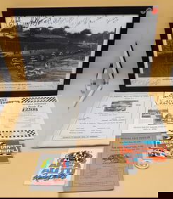 Vintage Racing Autographed Poster, Programs, Decals, more