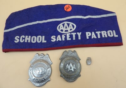 AAA Safety Patrol Badges, Pin, & Cap