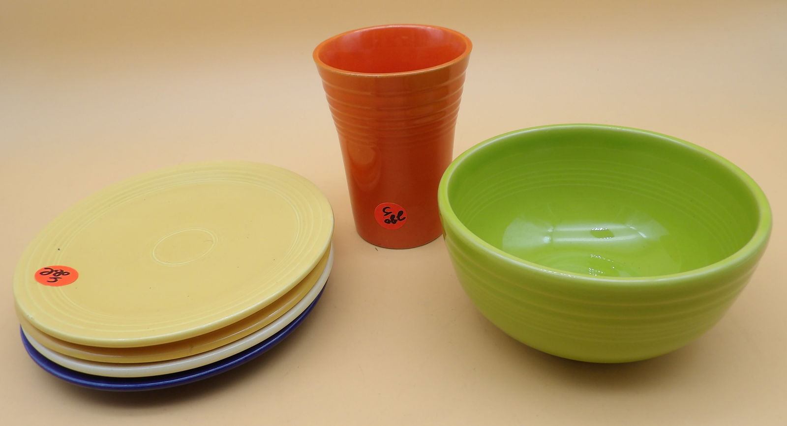 Fiestaware Plates (4), Bowl, Tumbler (1 of 7)