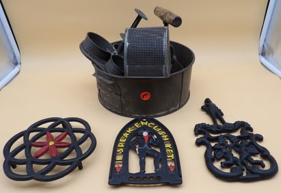 Swans Down Cake Flour Advertising Angel Food Cake Pan w/ Kitchen Tools