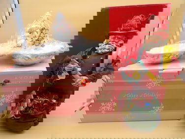 Fire Chief Santa & Avon Snowlady Tray