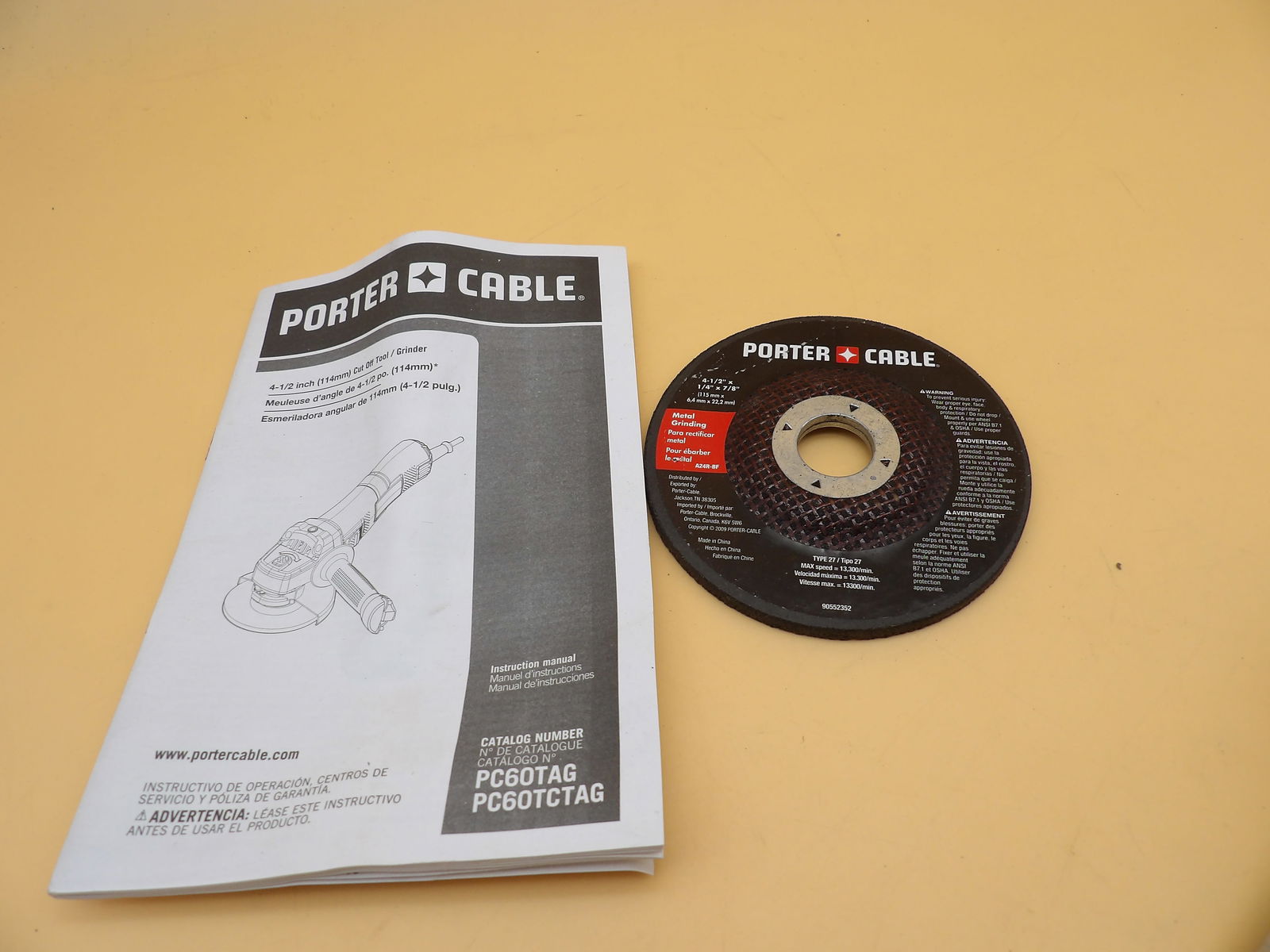 Porter Cable 6 Amp Angle Grinder - 3