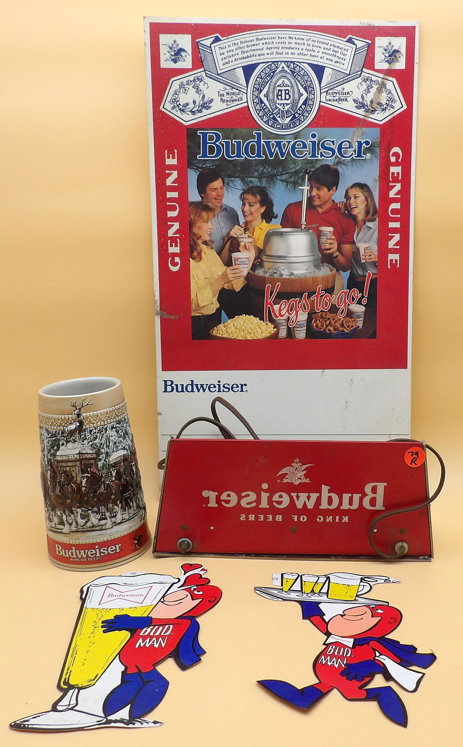 Budweiser Lot - Signs, Decals, Mug (5 pcs) (1 of 9)