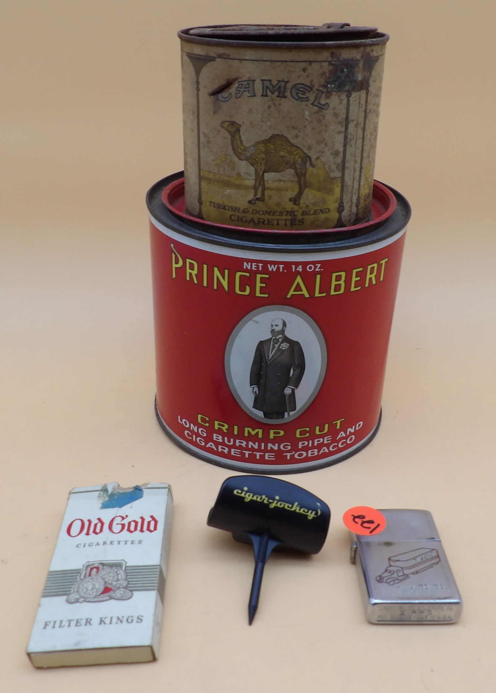Tobacco Lot - Old Gold, Zippo, Prince Albert, Camel, Cigar Holder (1 of 6)