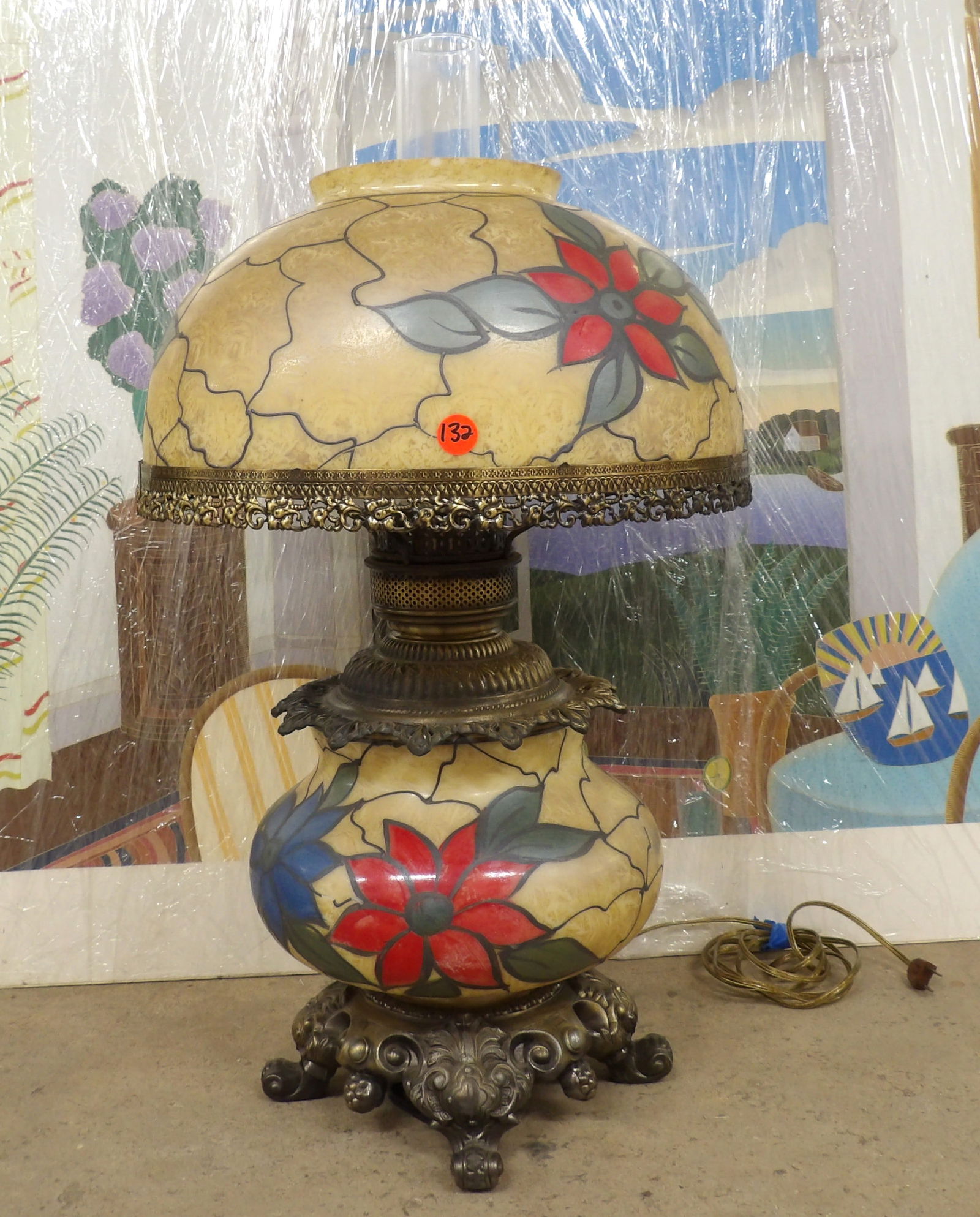 Gone With The Wind style Hurricane Lamp (1 of 4)