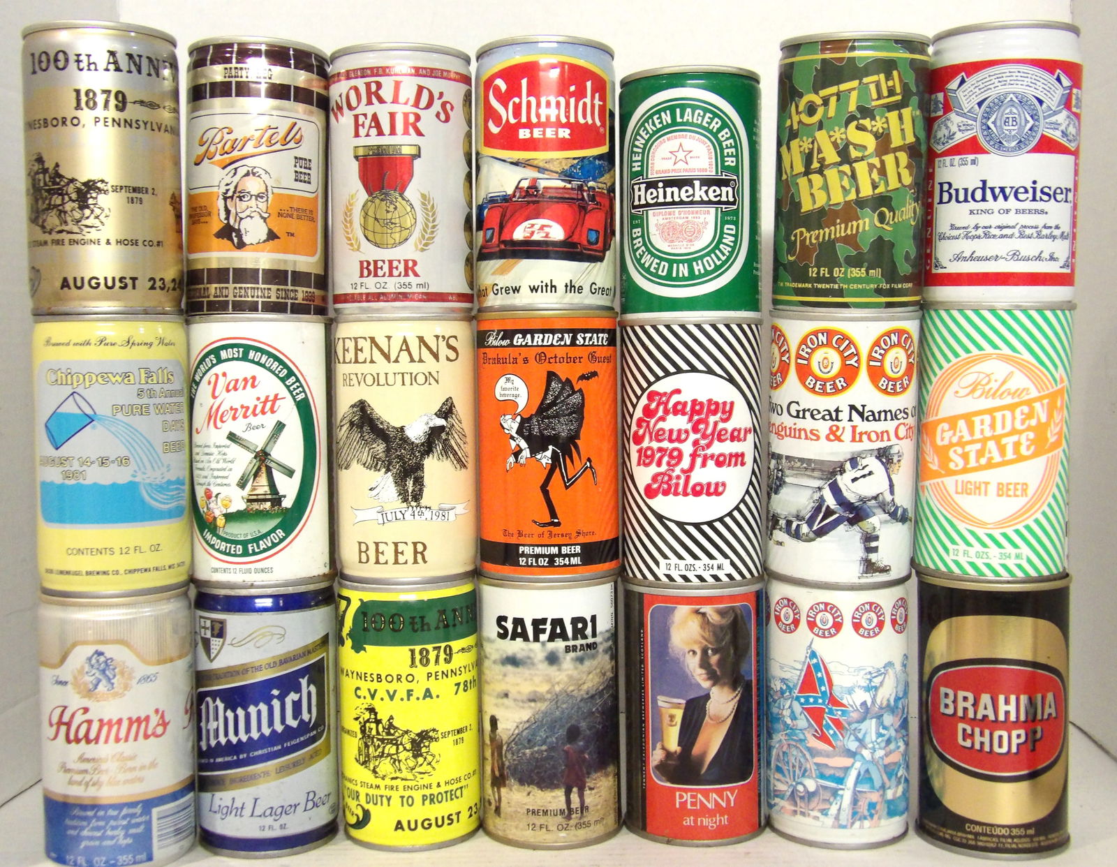 Vintage Beer Cans (50) - Safari, Schmidt, Budweiser, Garden State, Iron City, Heinieken, more (1 of 12)